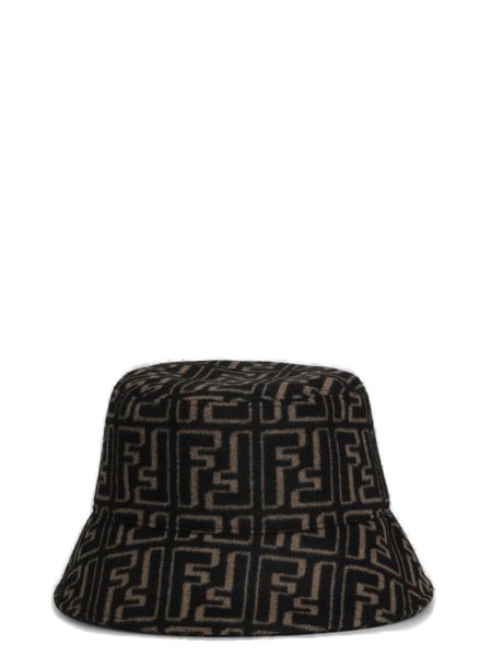 FENDI Logo Printed Raffia Bucket Hat
