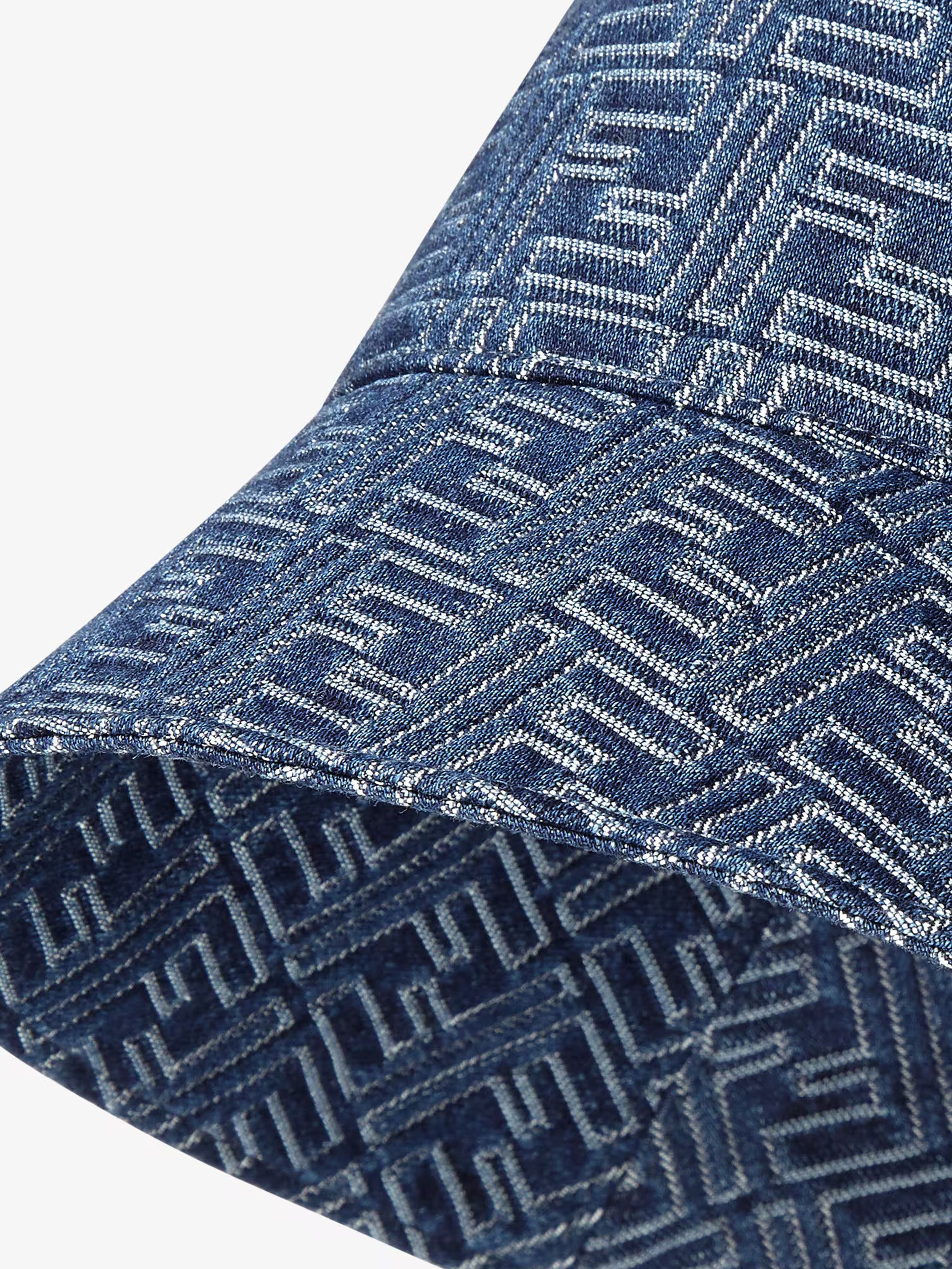 FENDI FF Jacquard Denim Bucket Hat