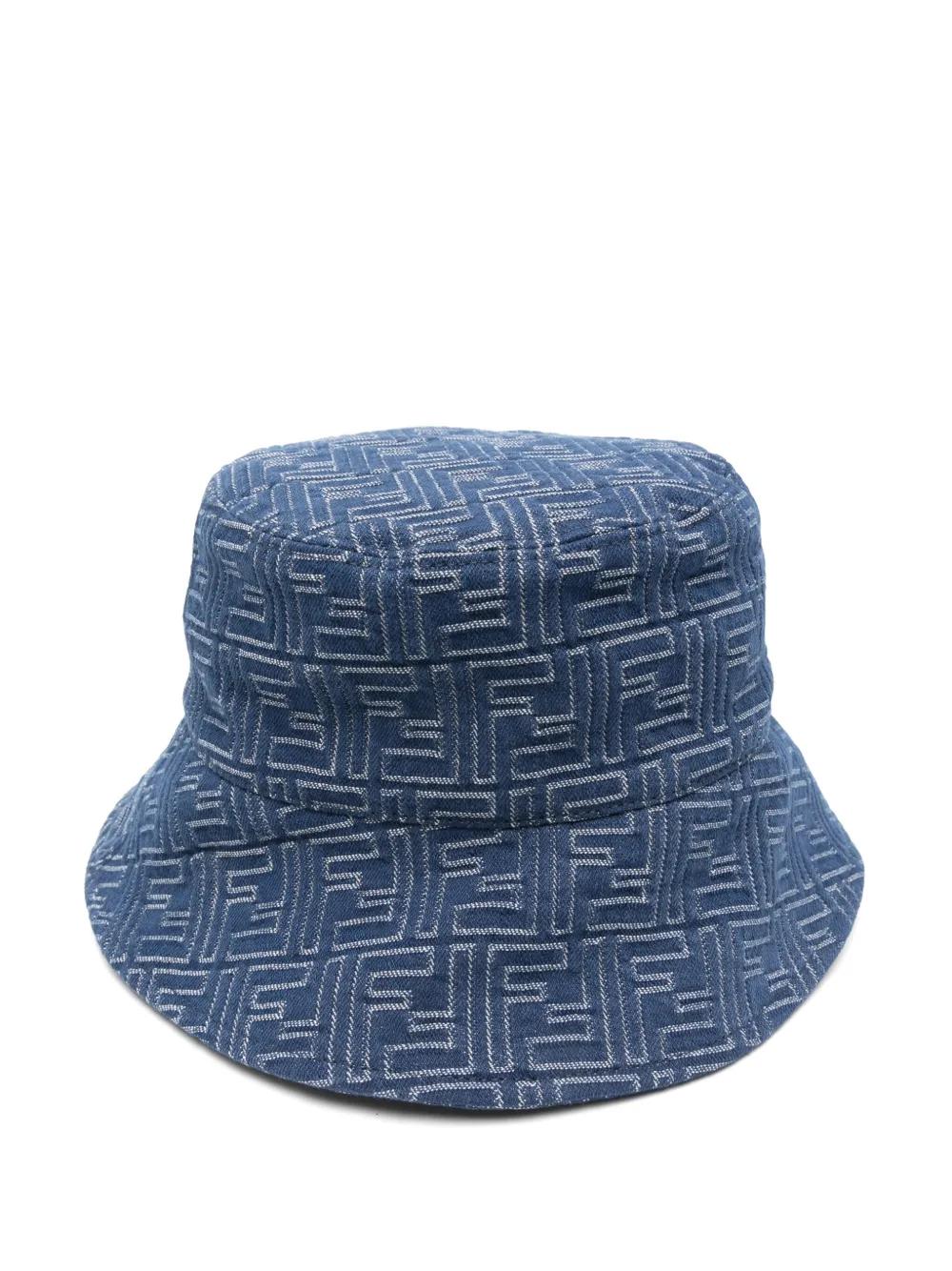 FENDI FF Jacquard Denim Bucket Hat