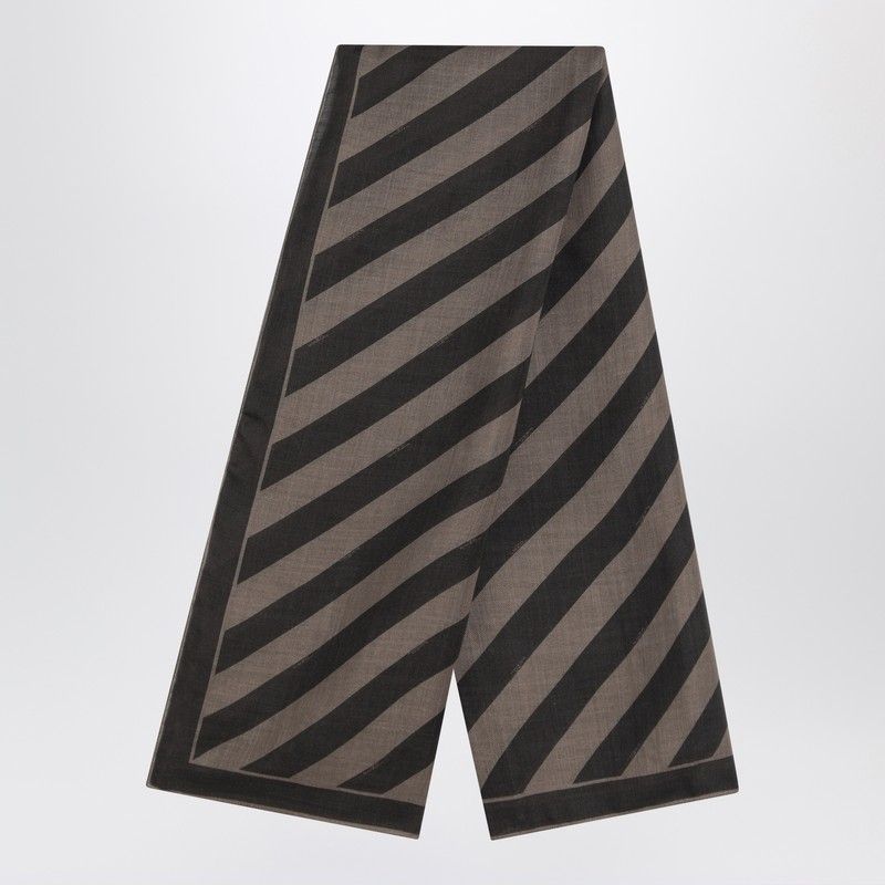 FENDI Silk Striped Scarf for Men