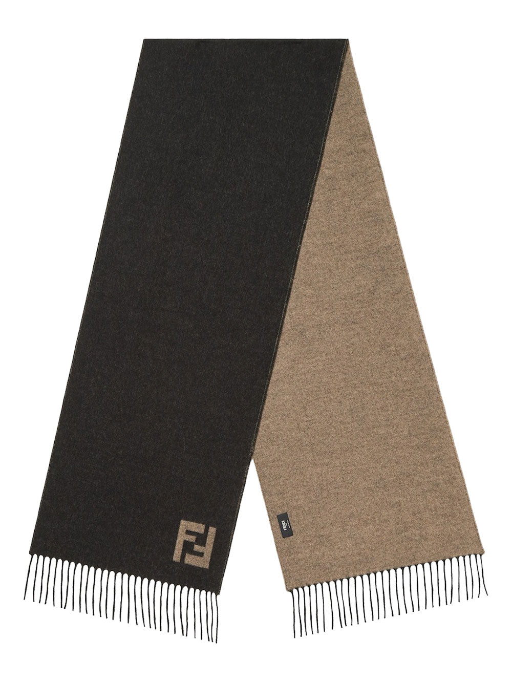 FENDI Fringed Wool and Cashmere Scarf - 180 x 34 cm