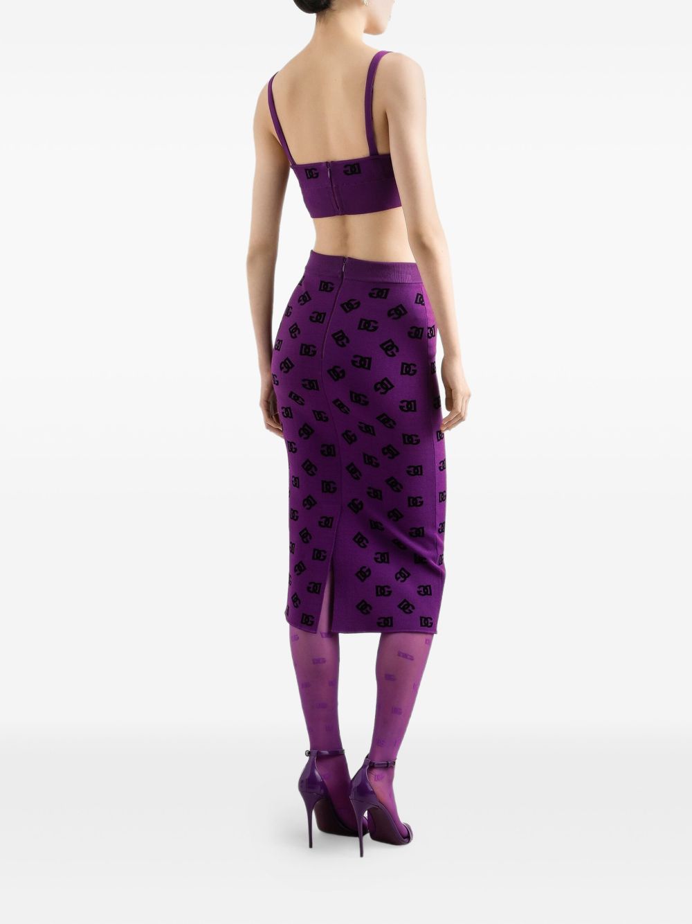 DOLCE & GABBANA Viscose Bra Top with DG Jacquard Logo - Size 40