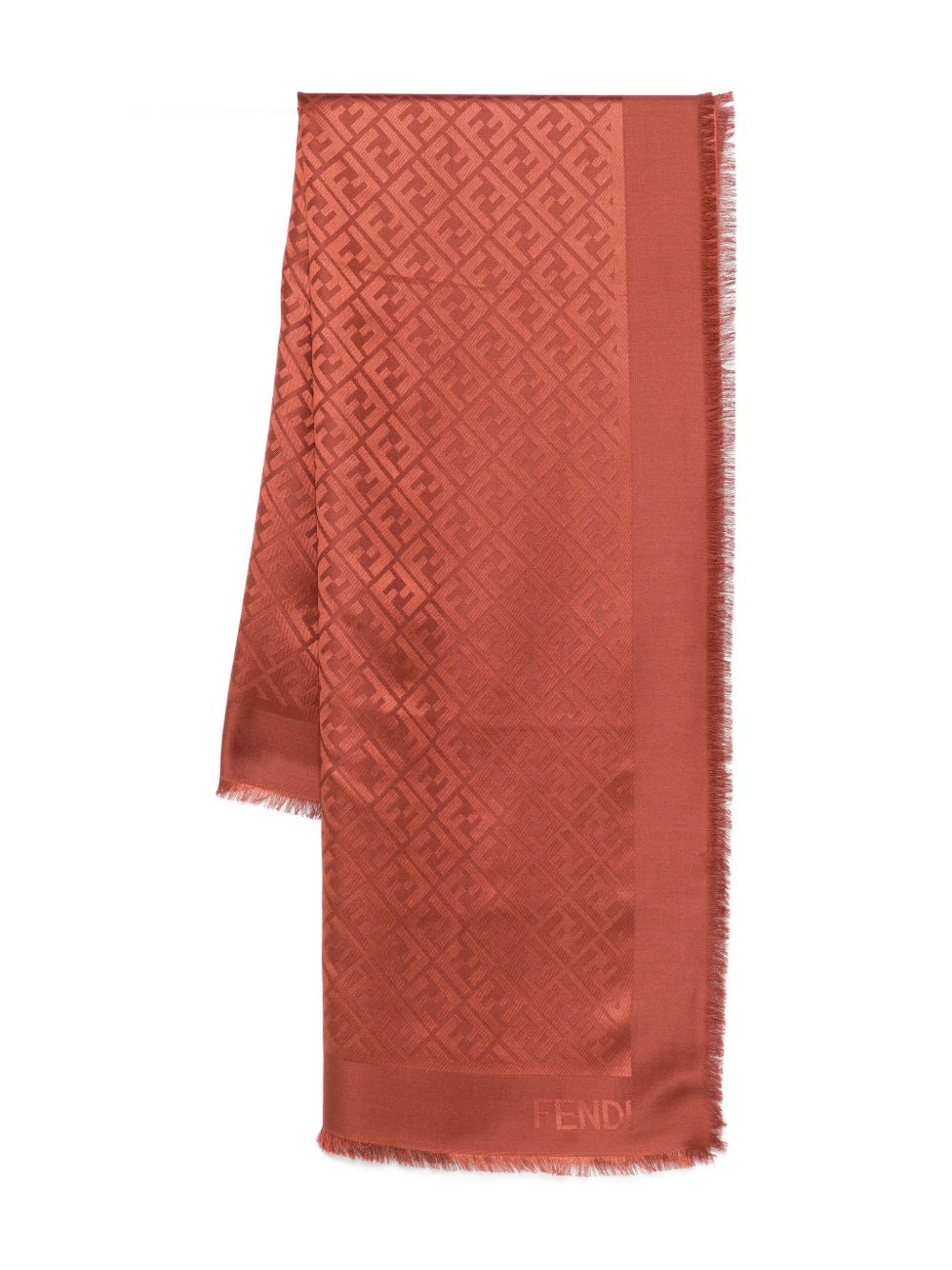 FENDI Luxurious FF Scarf in Silk and Wool Blend