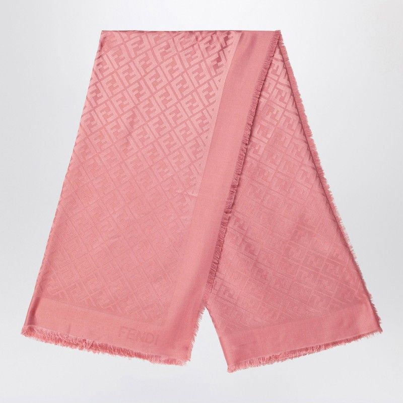 FENDI Silk and Wool Blend FF Logo Scarf