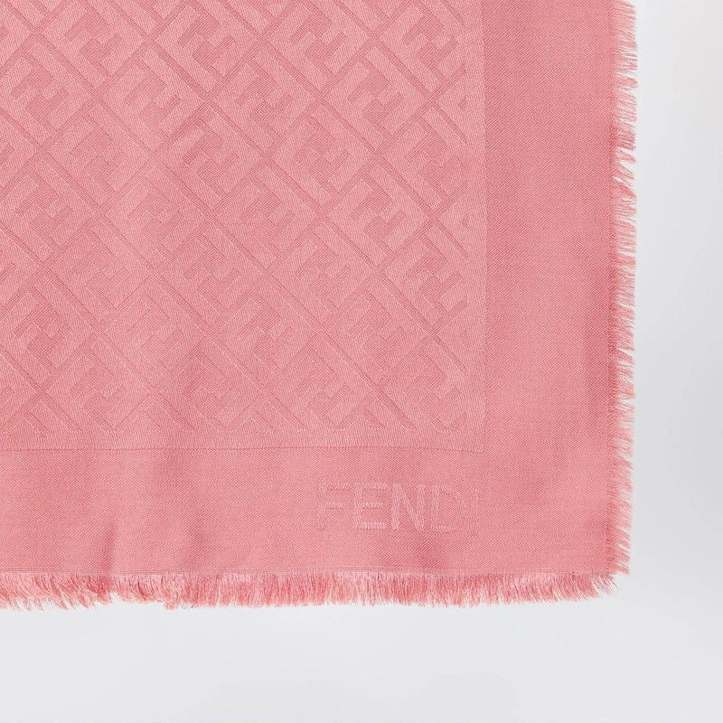FENDI Silk and Wool Blend FF Logo Scarf