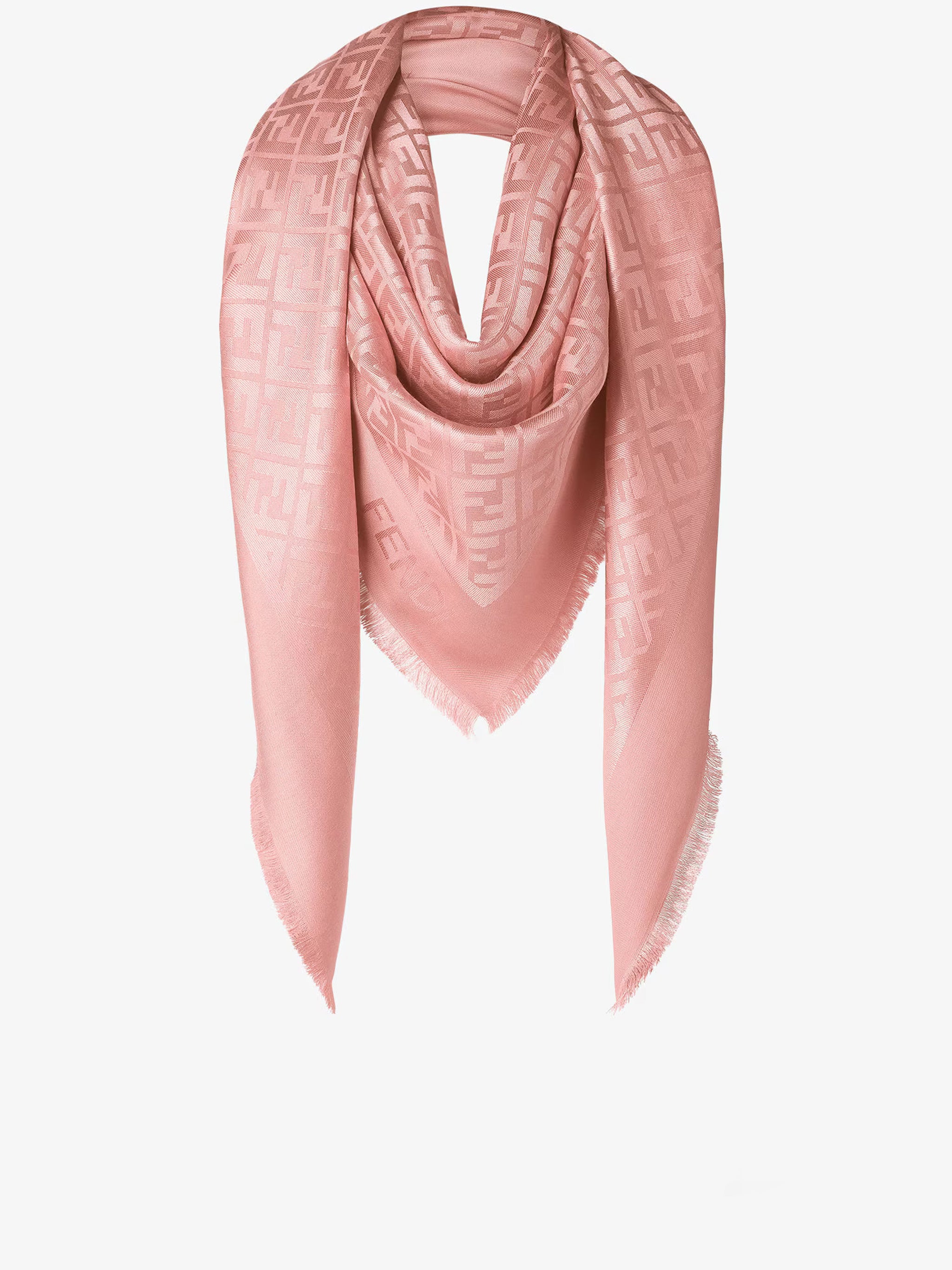 FENDI Silk and Wool Blend FF Logo Scarf