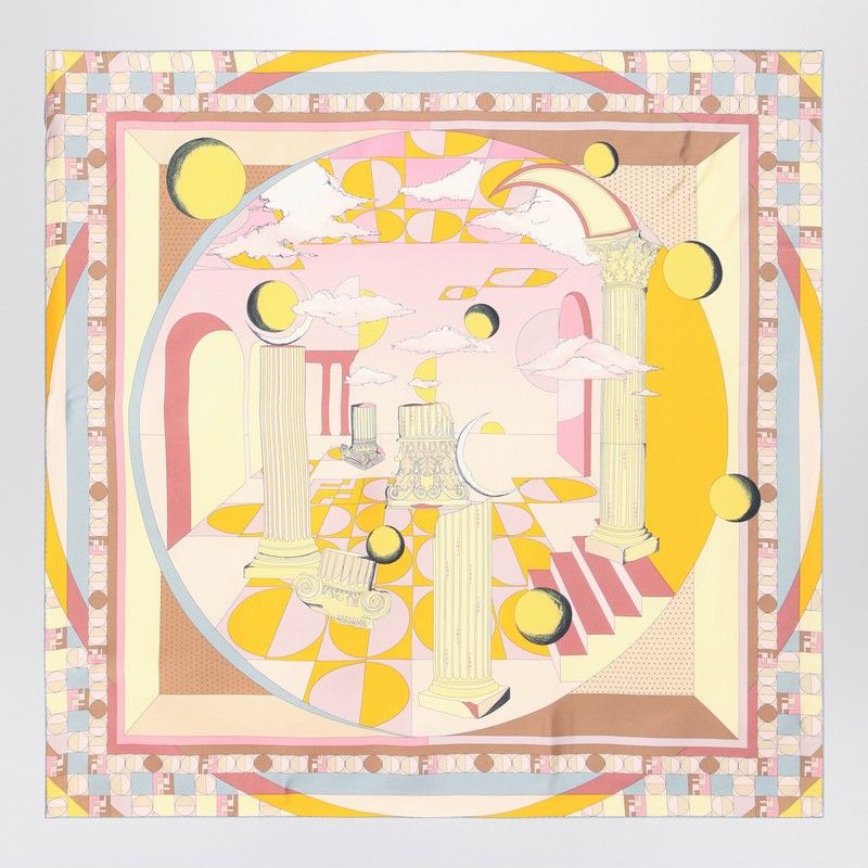 FENDI Multicolour Moonlight Echoes Silk Foulard - Square Style