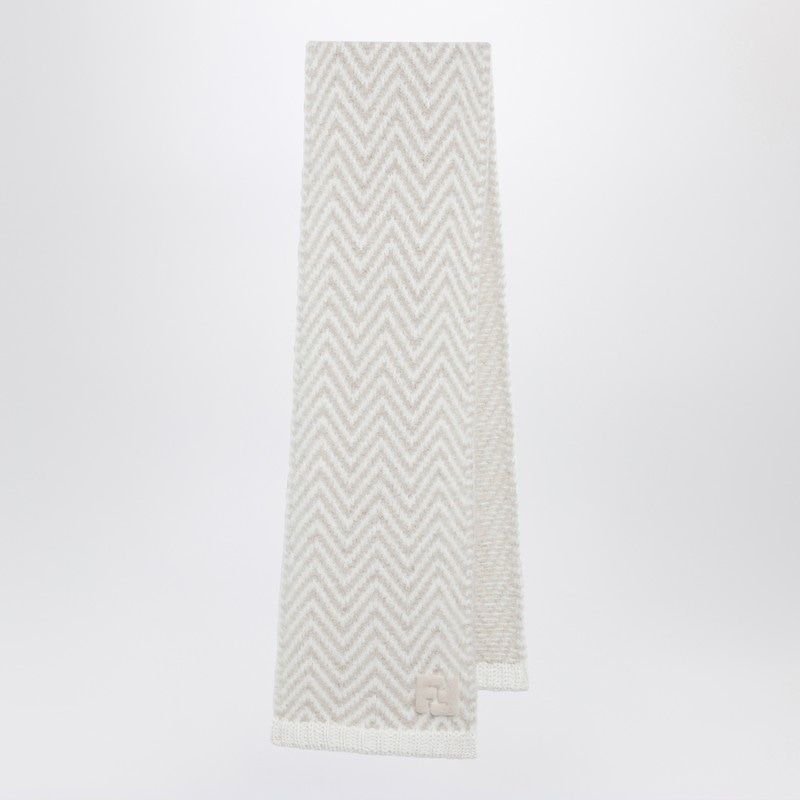 FENDI Chevron Pattern Alpaca Scarf