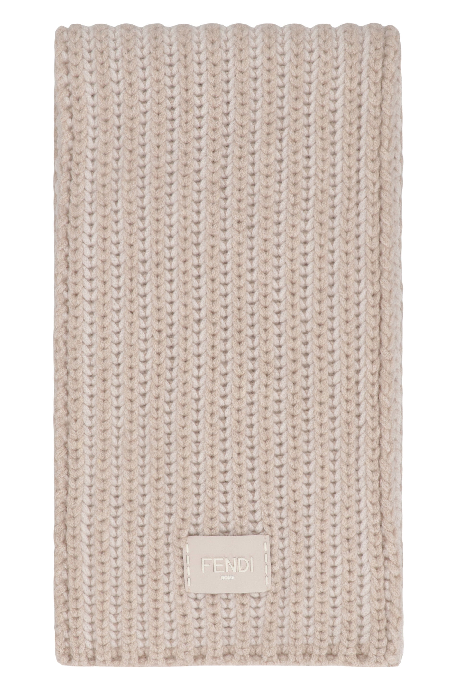 FENDI Rectangular Wool & Cashmere Scarf 25x180 CM