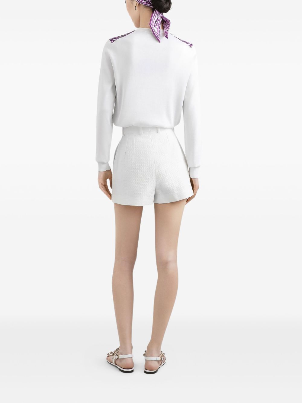 DOLCE & GABBANA Silk Graphic Print Cardigan for Women - FW25 Collection