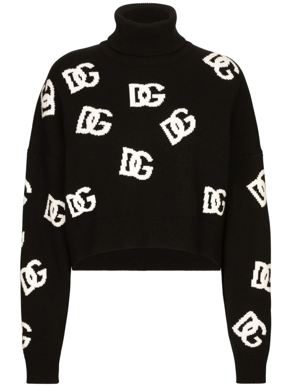 DOLCE & GABBANA Intarsia Knit Logo Jumper - Women’s Fashion Sweater