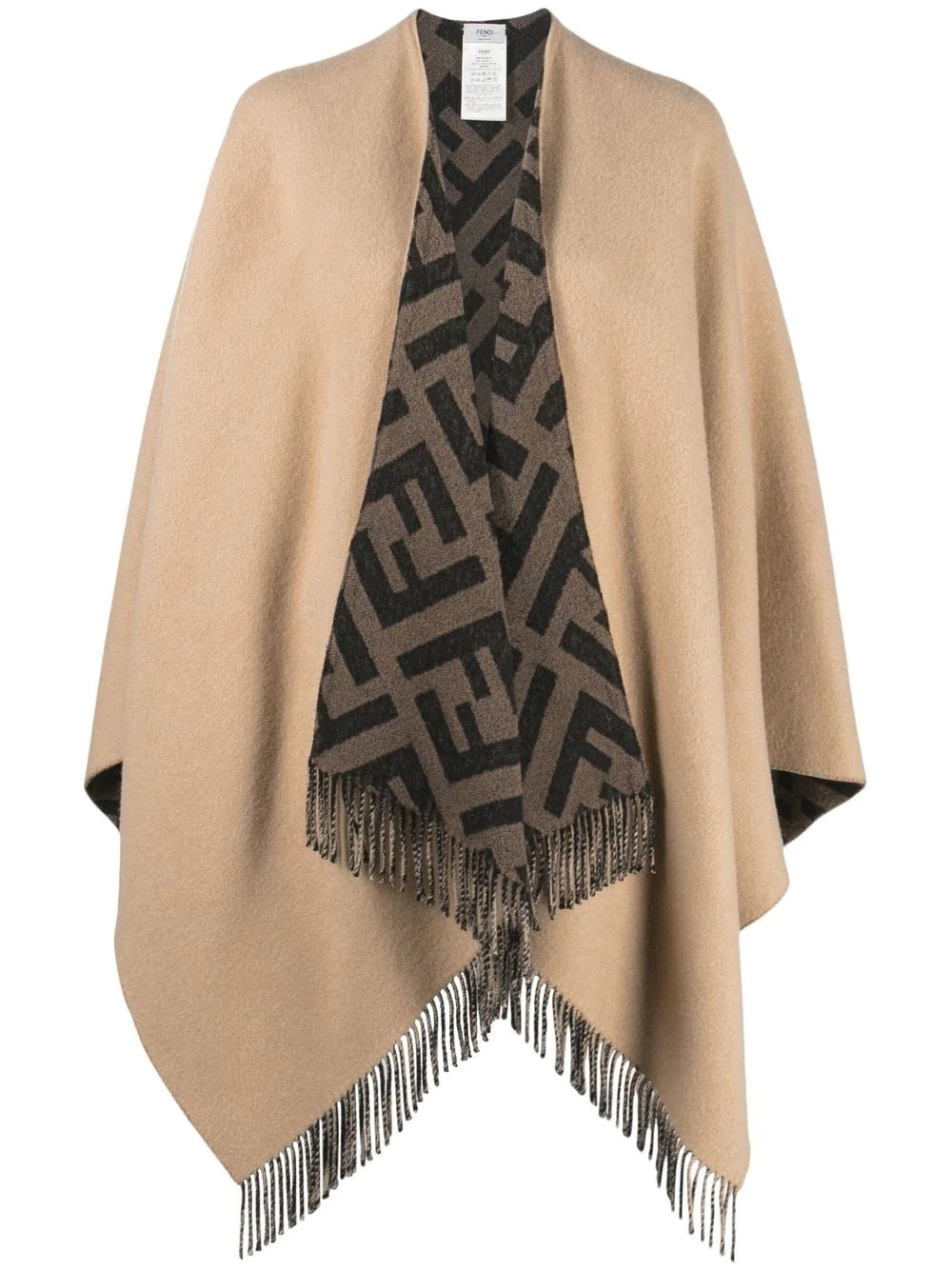 FENDI Reversible Poncho - Height 150 cm, Width 140 cm
