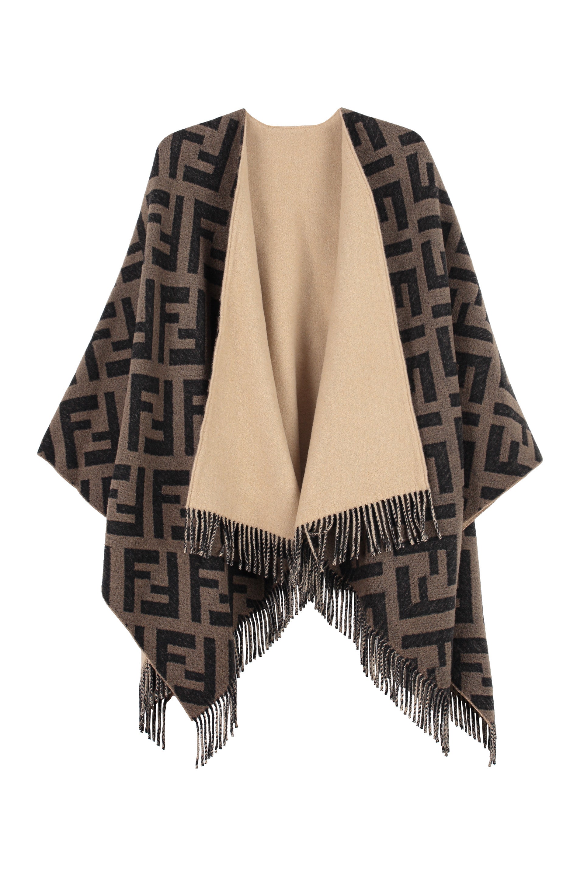 FENDI Reversible Poncho - Height 150 cm, Width 140 cm