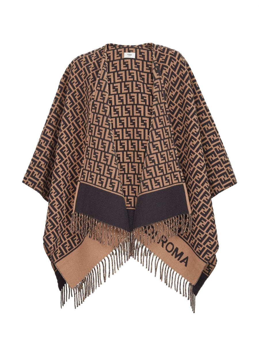 FENDI Wool and Cashmere Poncho for Women