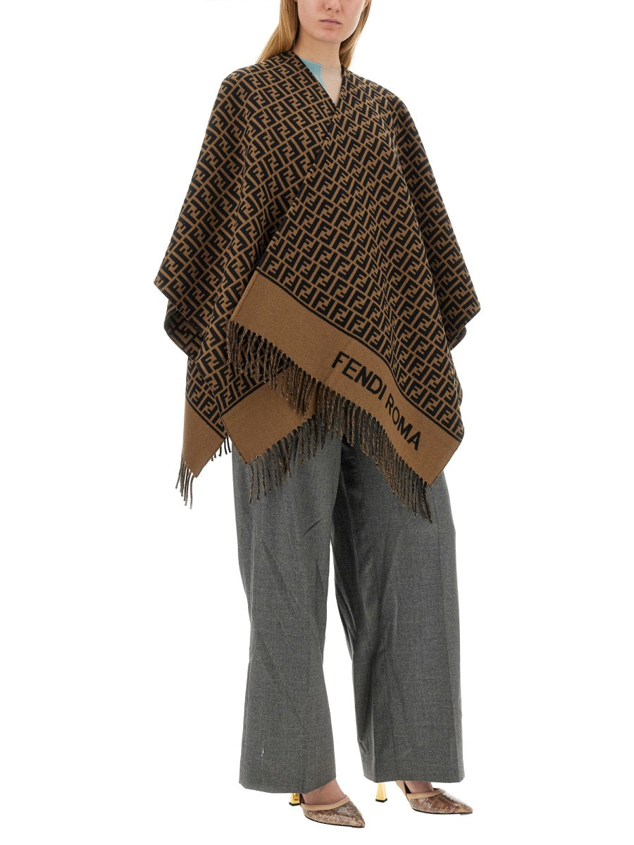 FENDI Wool and Cashmere Poncho for Women