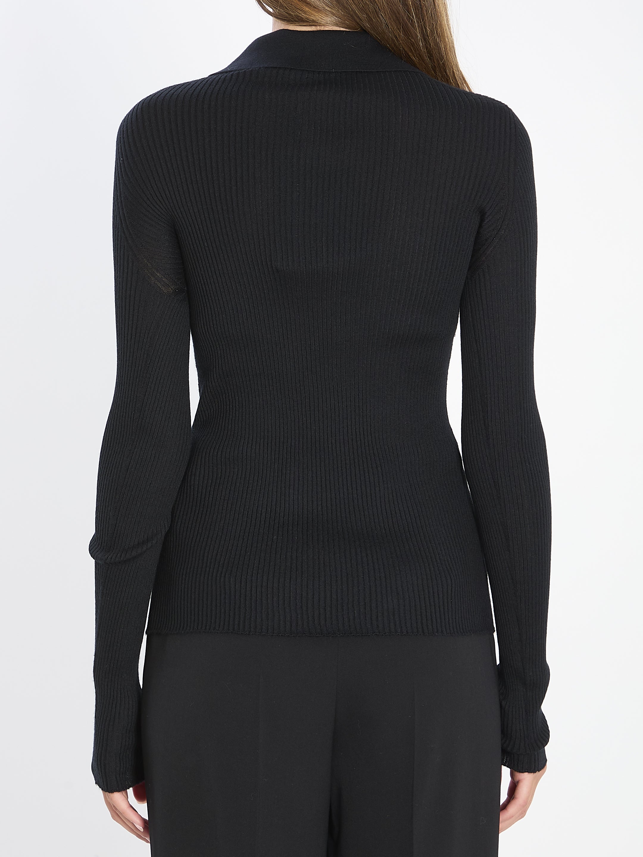 DOLCE & GABBANA Long Sleeve Polo Shirt - Size 42 IT