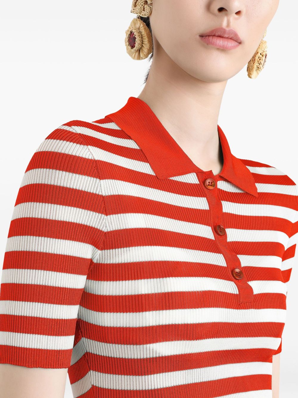 DOLCE & GABBANA Striped Polo Shirt for Women - FW25 Collection