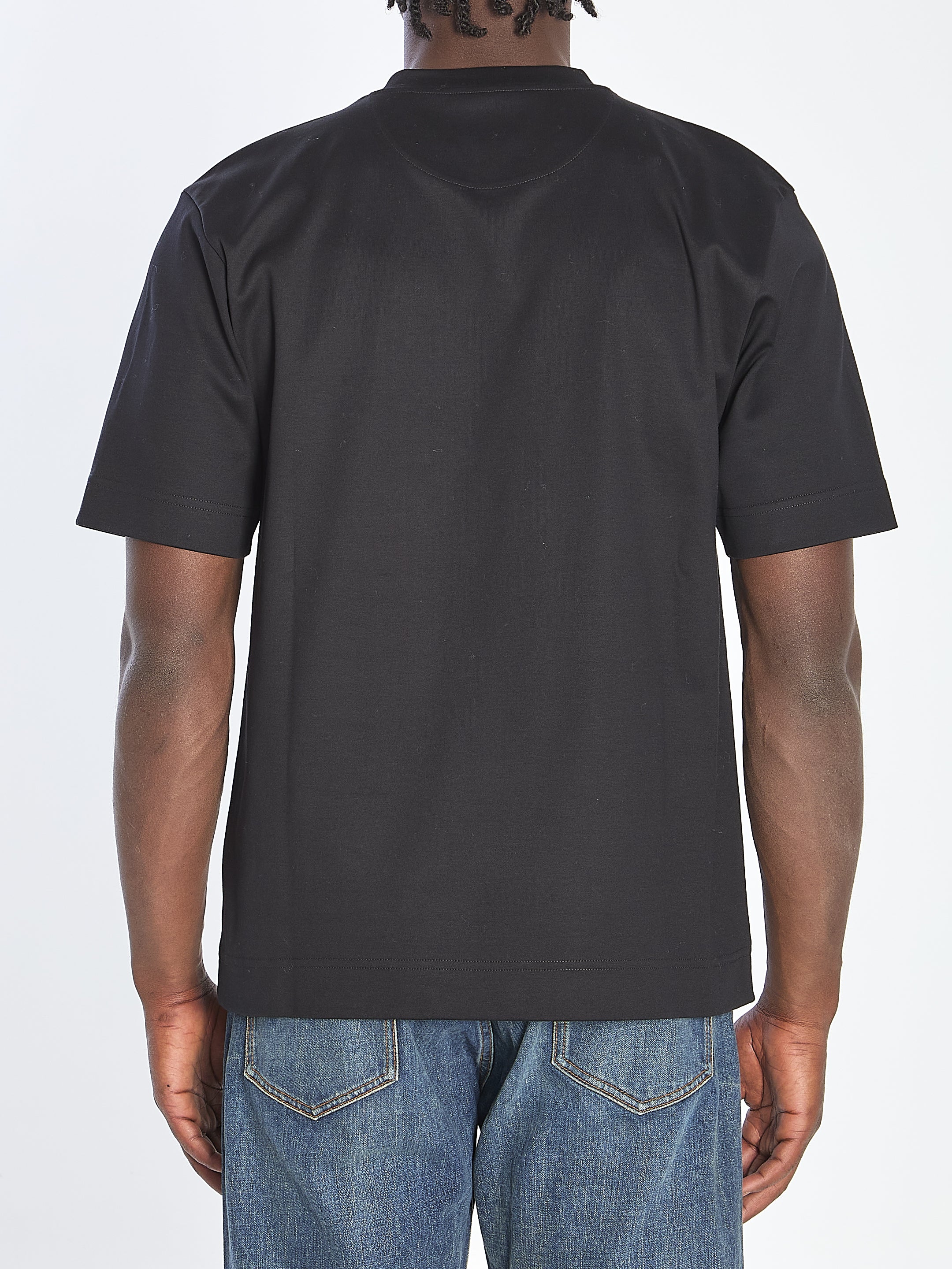 FENDI Logo Cotton T-Shirt for Men - FW25 Collection