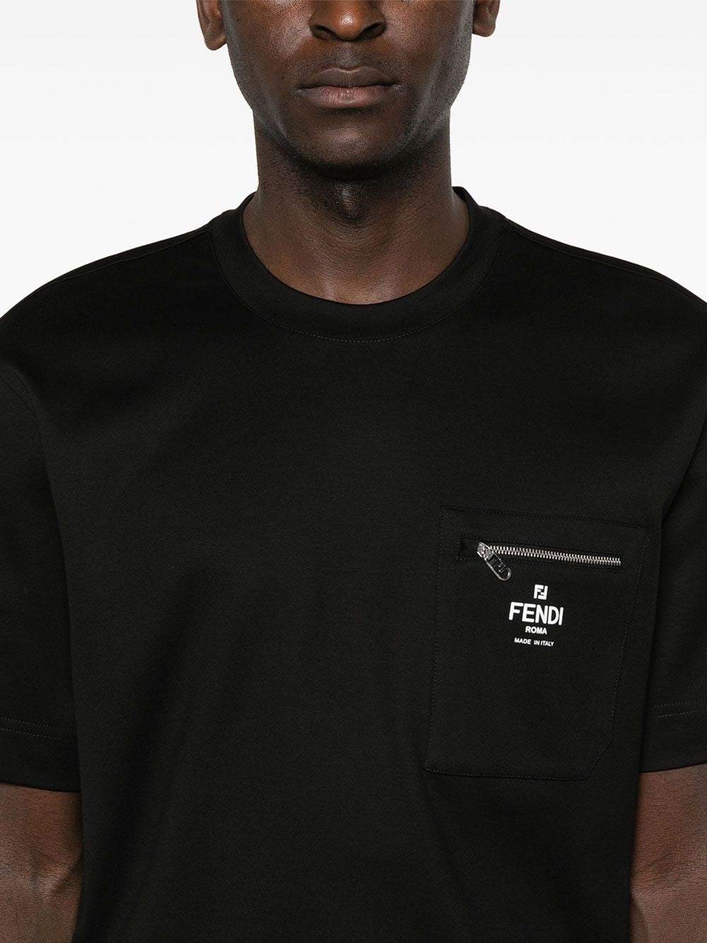 FENDI Logo Print Cotton T-Shirt for Men - FW24 Collection