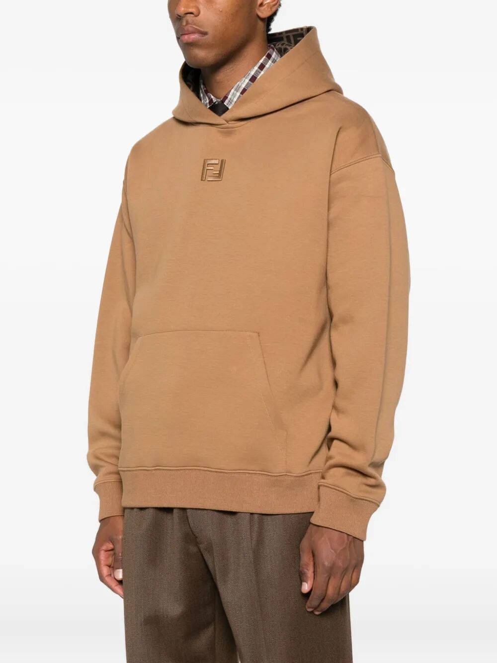 FENDI Cotton Hoodie with FF Lining for Men - FW25 Collection