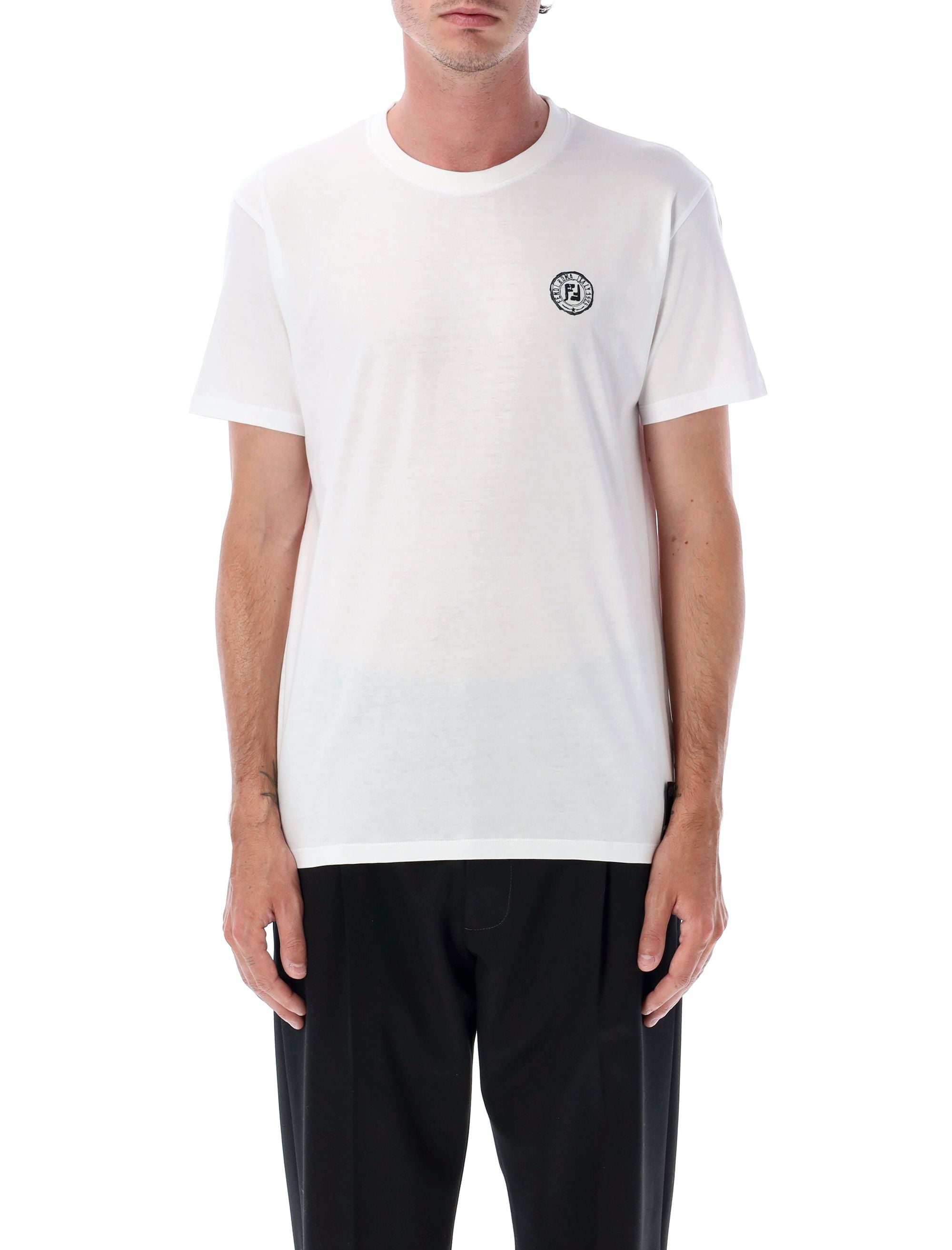 FENDI Classic Cotton T-Shirt with Stamp - Men’s SS25