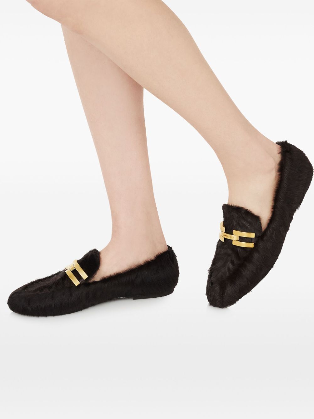 AQUAZZURA Furry Brandi Moccasins