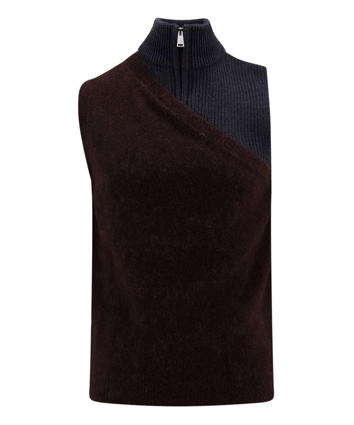 FENDI Two-Tone Stretch Wool Blend Vest for Men