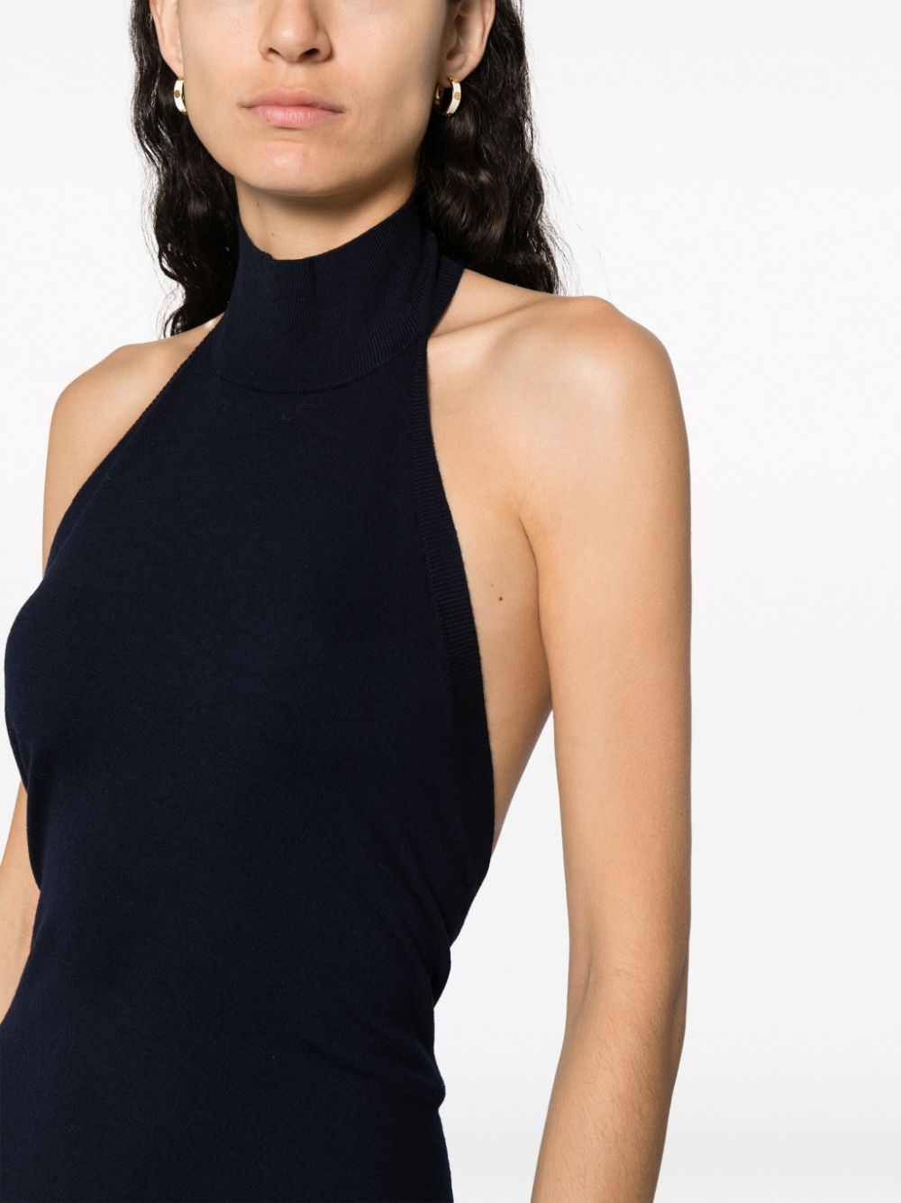 FENDI Wool Midi Dress with Asymmetric Hem