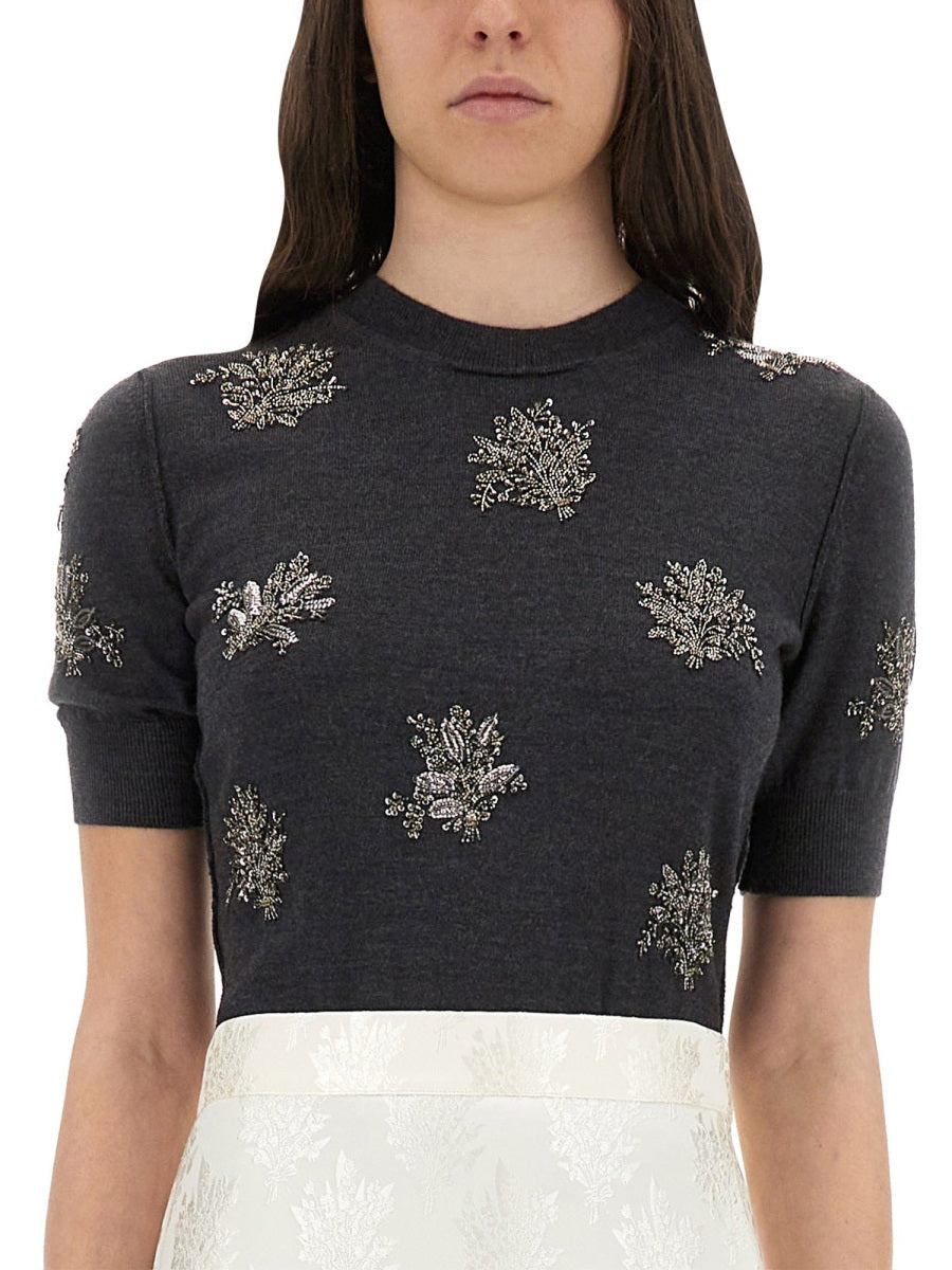 FENDI Slim Fit Embroidered Wool Dress - Size 40