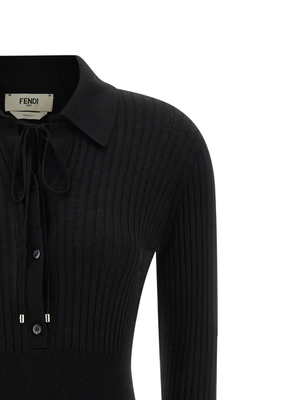 FENDI Wool Fitted Midi Dress