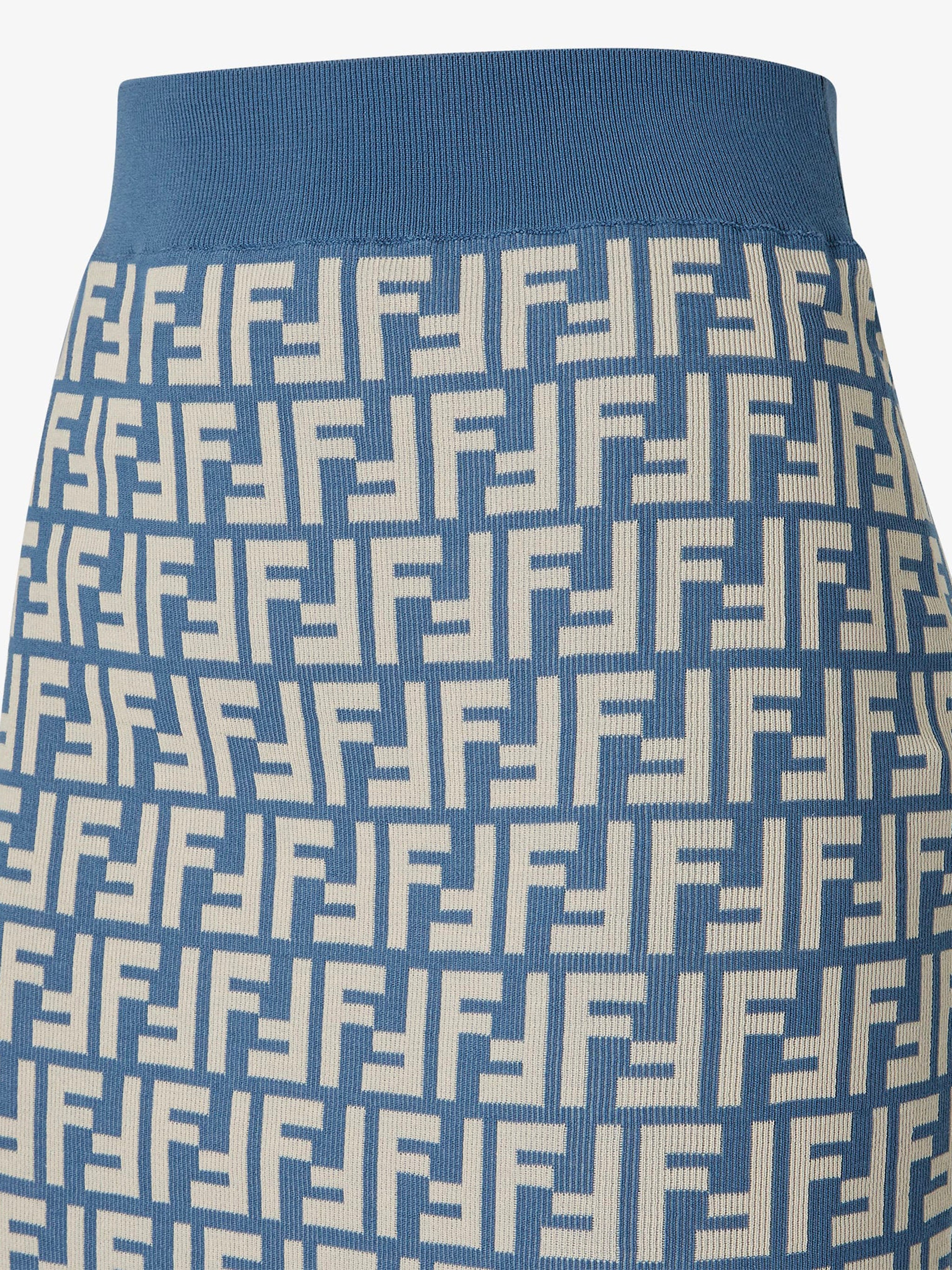 FENDI Fitted Midi Skirt with Iconic Motif