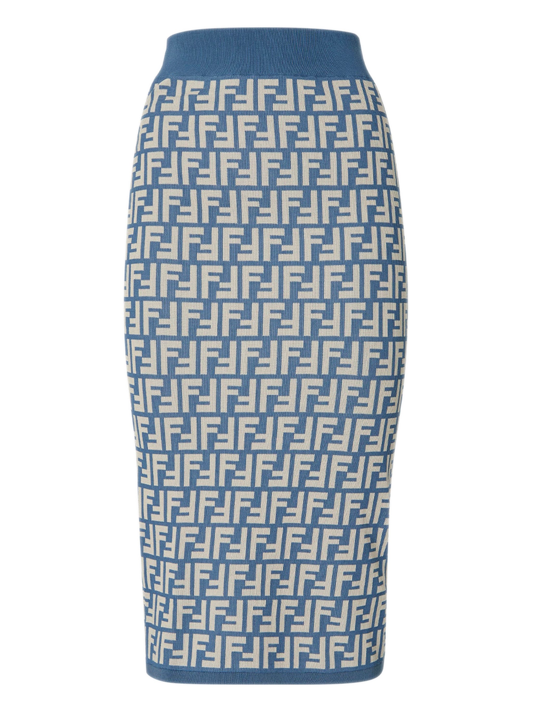 FENDI Fitted Midi Skirt with Iconic Motif