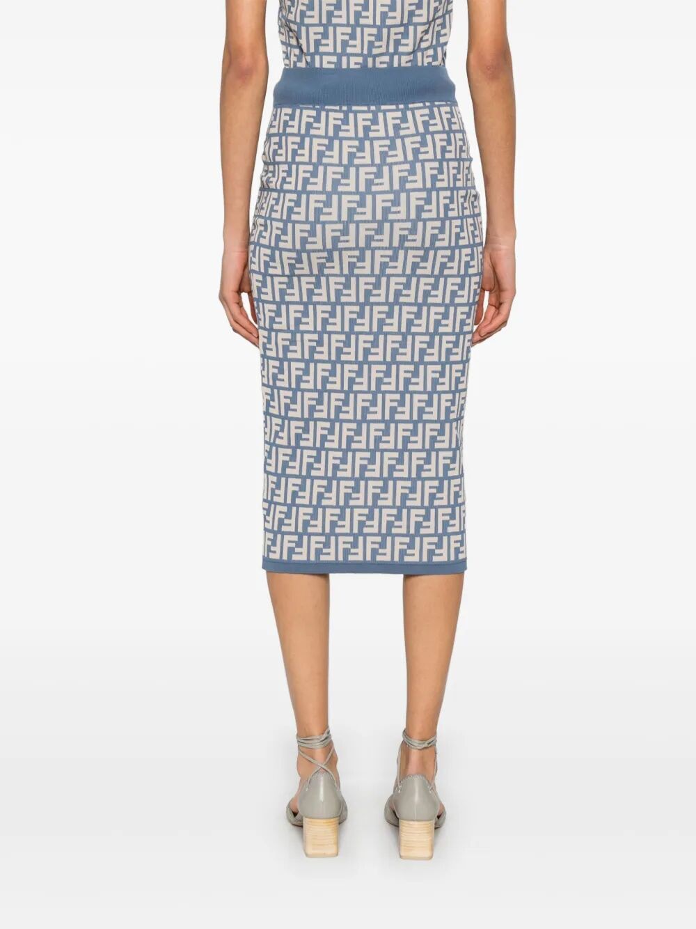 FENDI Women's Elasticated Cotton Midi Skirt