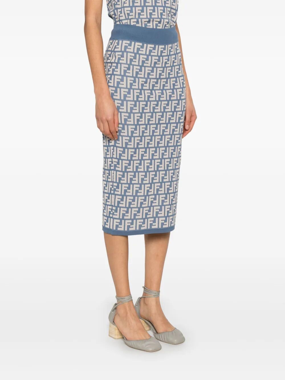 FENDI Women's Elasticated Cotton Midi Skirt