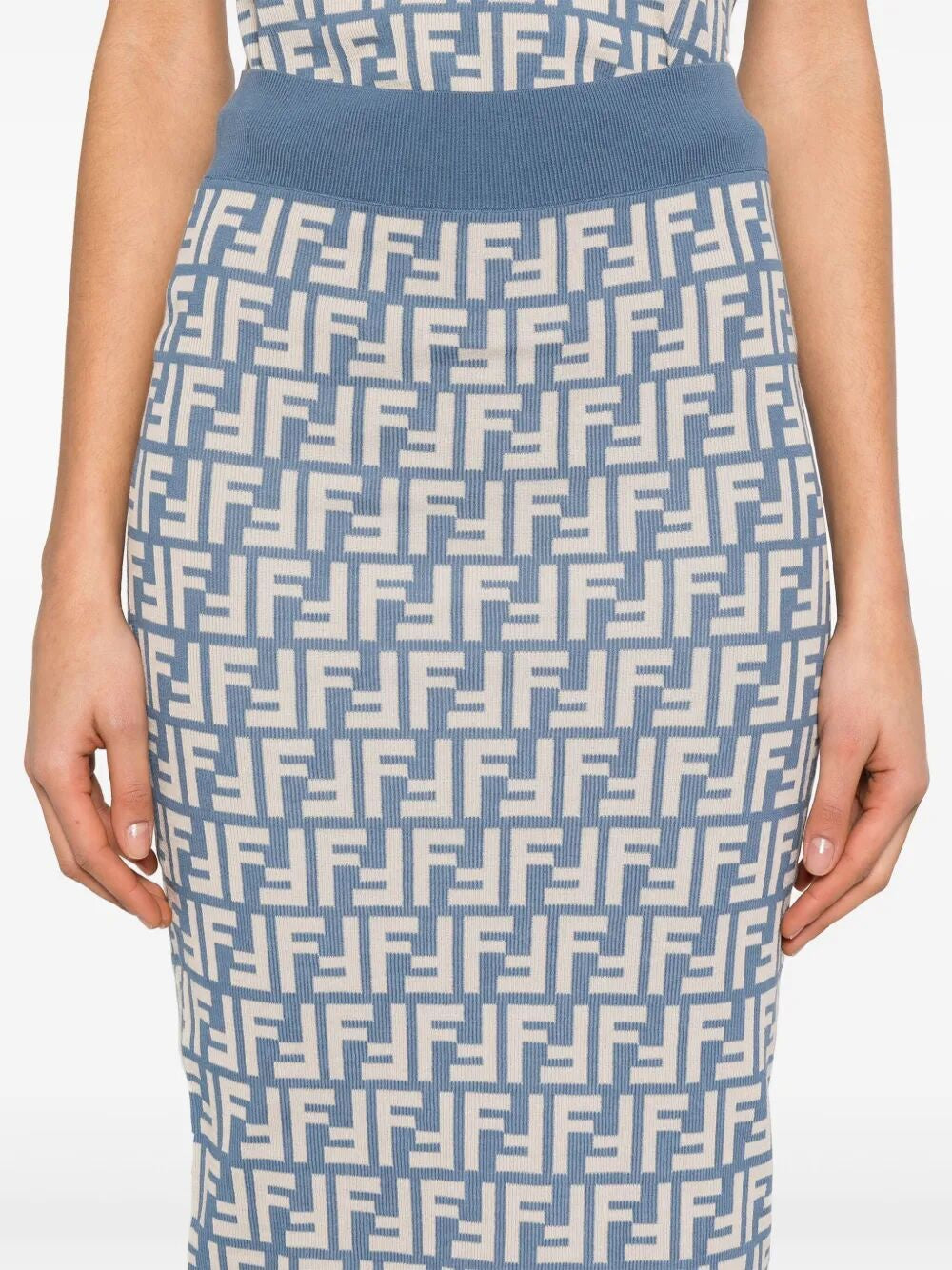FENDI Women's Elasticated Cotton Midi Skirt