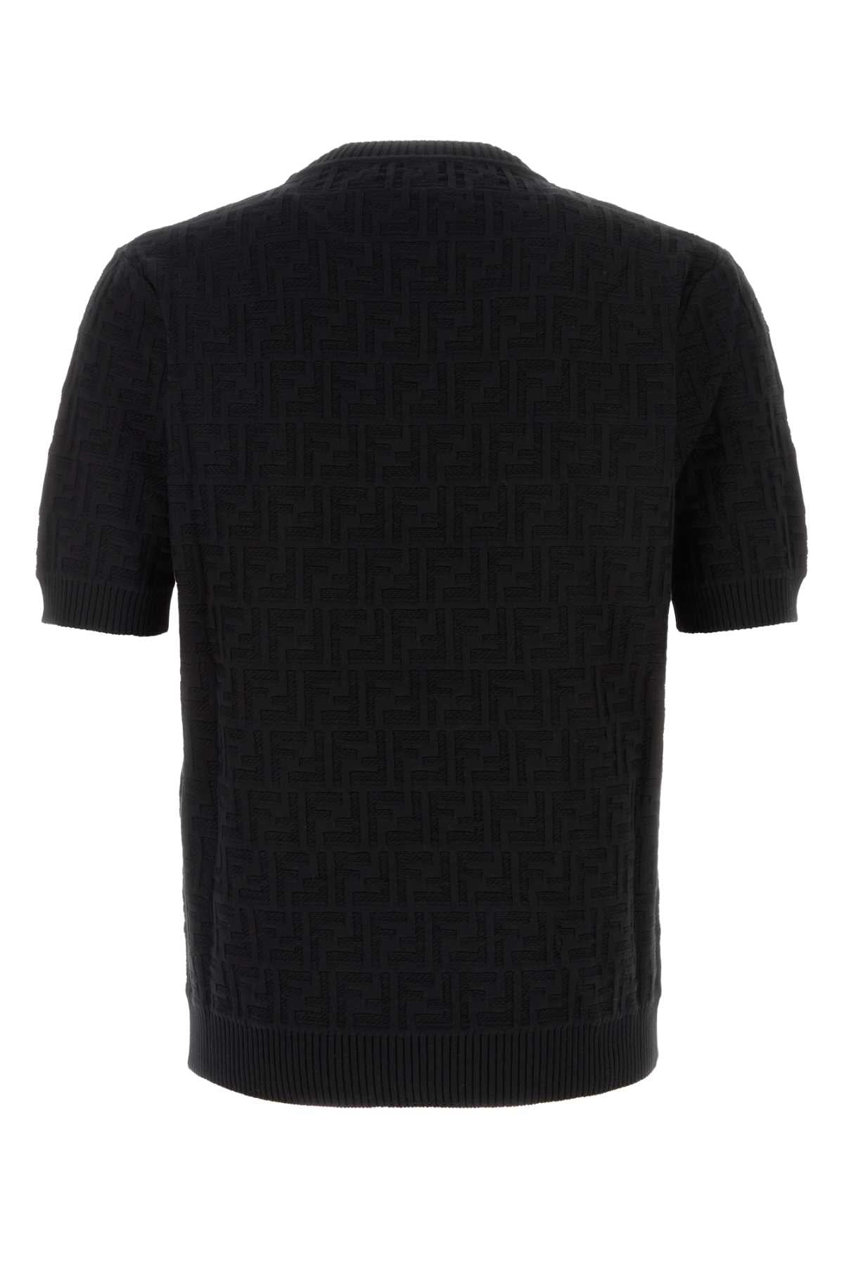 FENDI Essential Black Cotton Sweater for Men