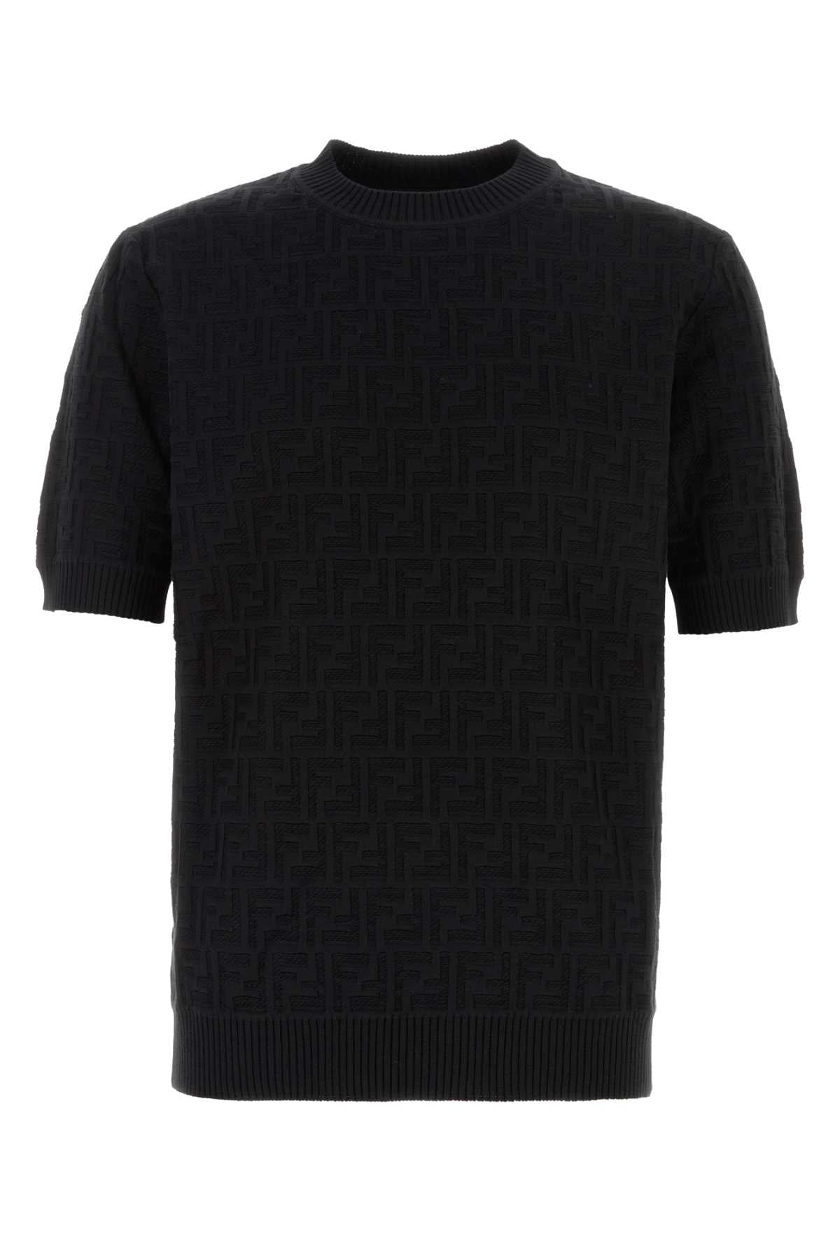 FENDI Essential Black Cotton Sweater for Men