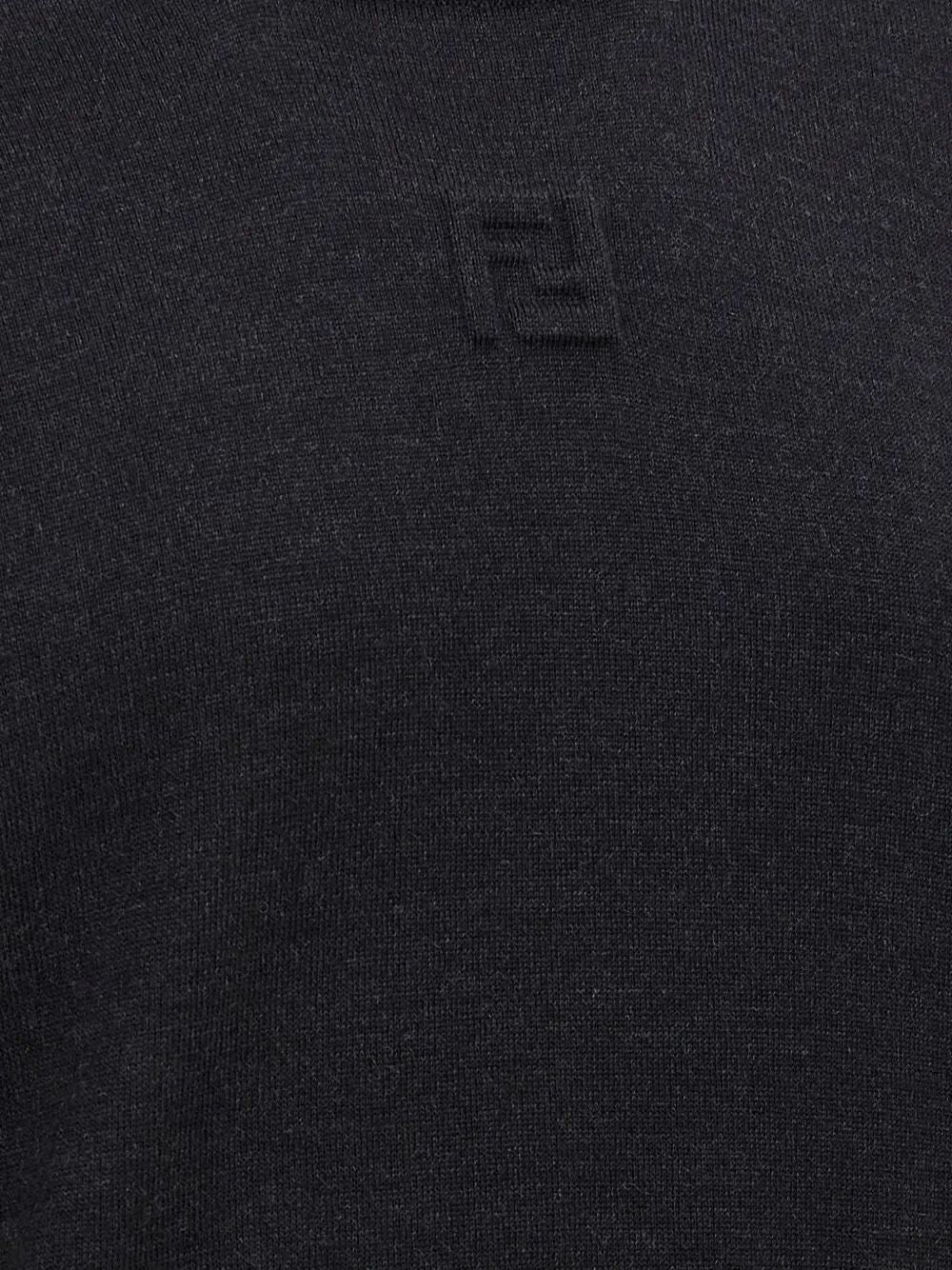 FENDI Embellished FF Detail Wool Jumper for Men - FW25