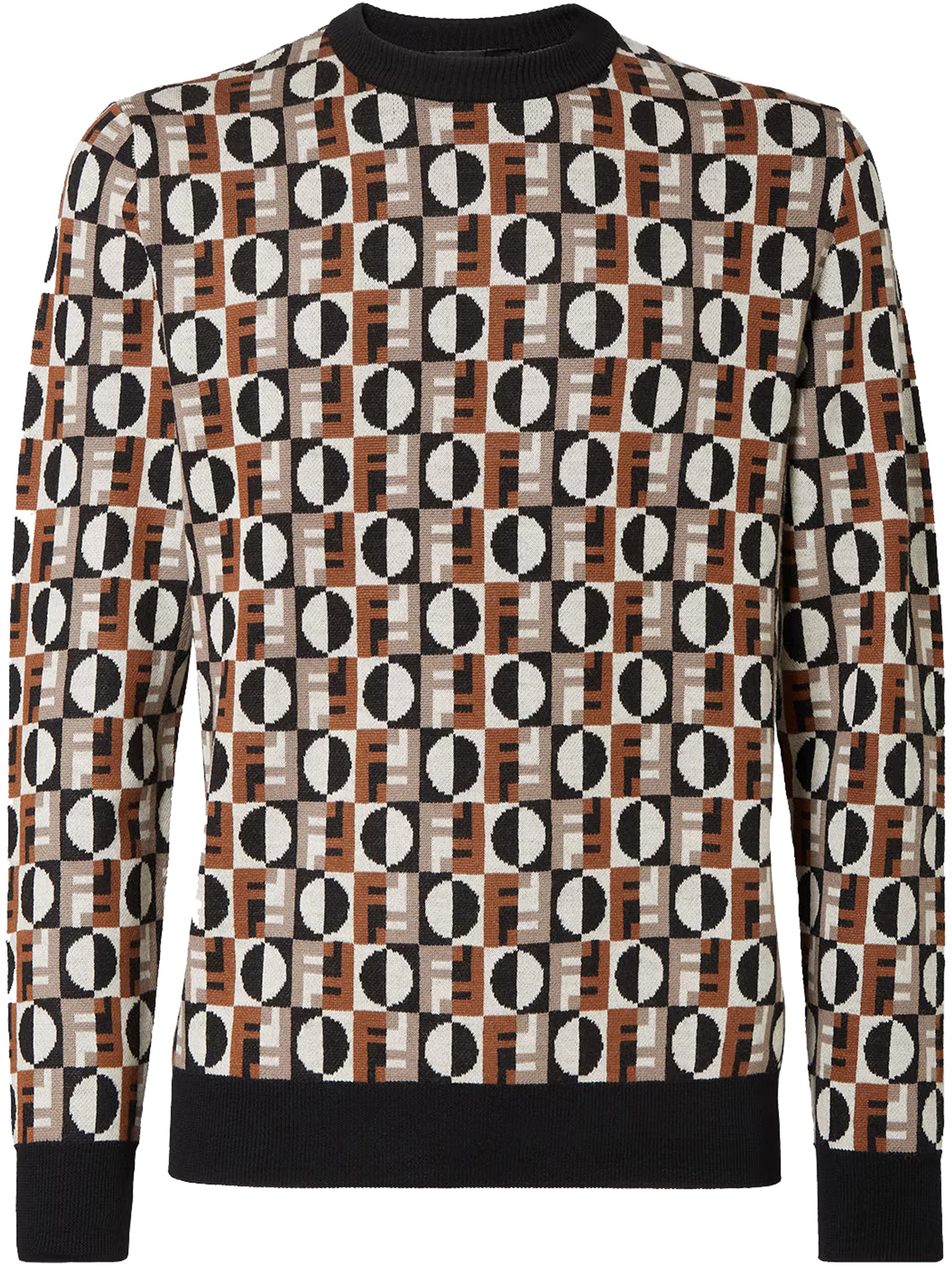 FENDI Multicolour Jacquard Wool Jumper - Regular Fit