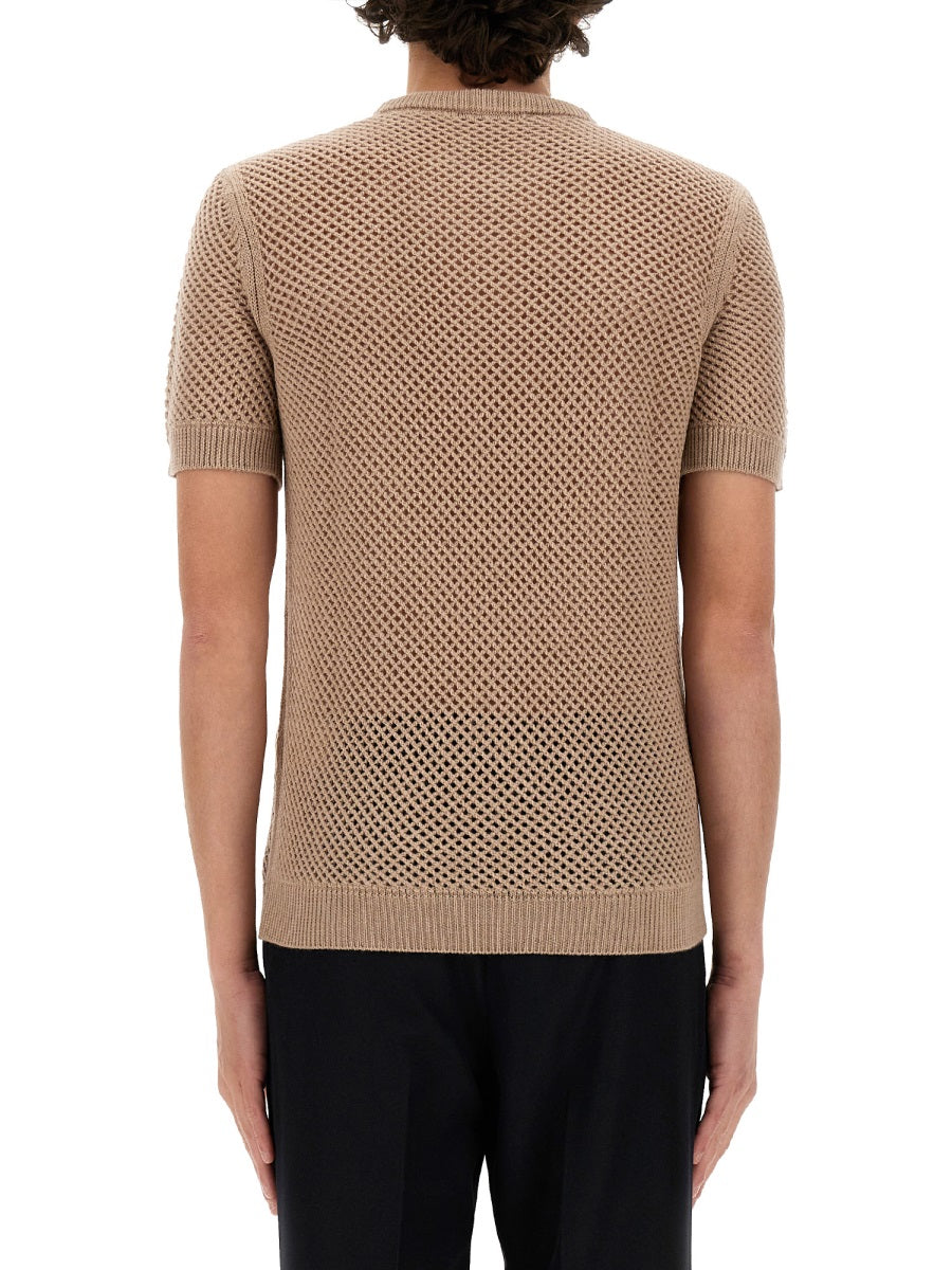 FENDI Men's Wool T-Shirt - Size 48