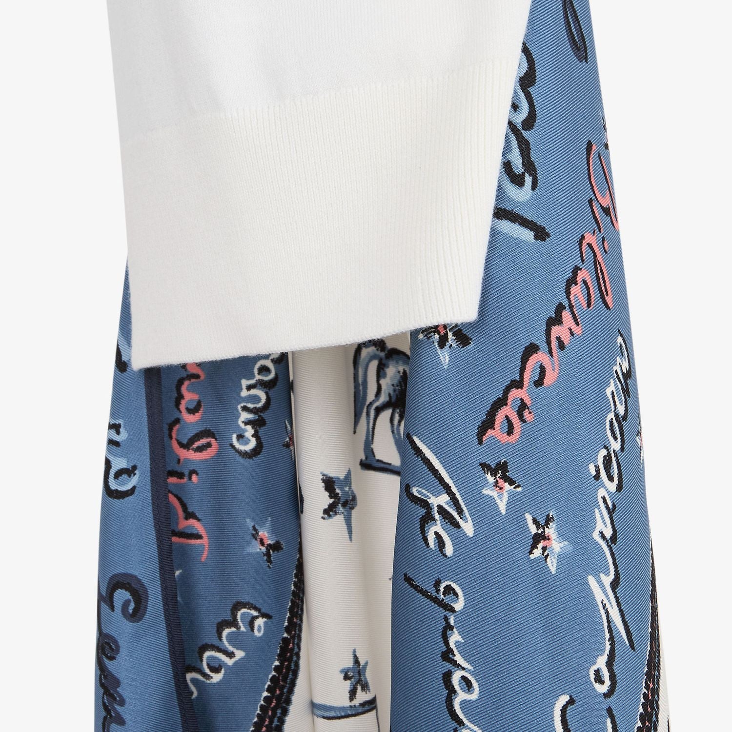 FENDI Wool Knit Pullover with Scarf Detail