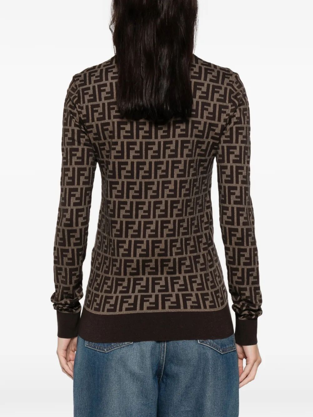 FENDI FF Jacquard Cotton Pullover for Women - SS26