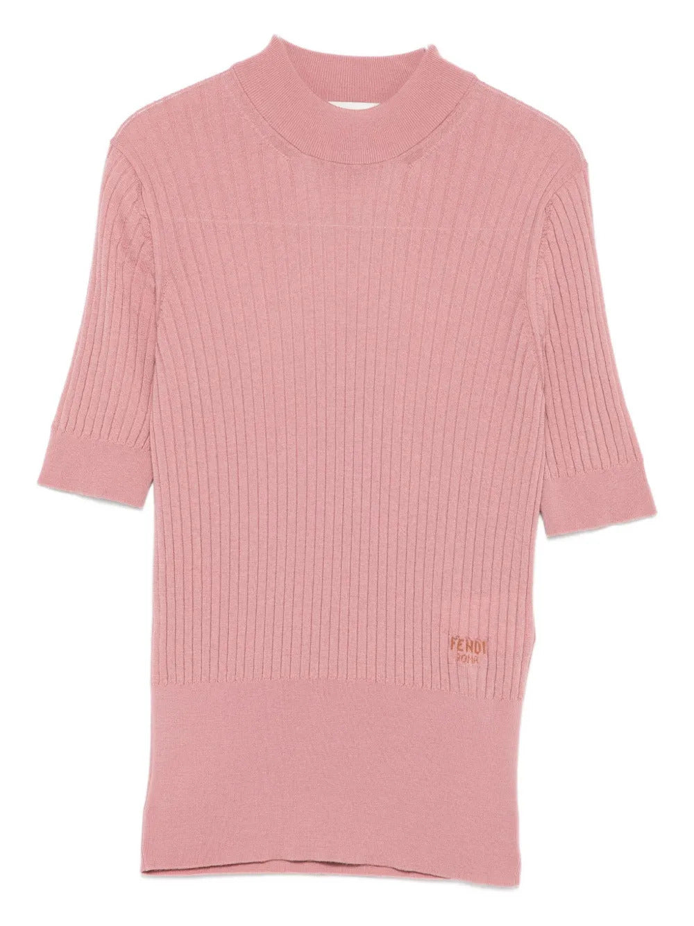 FENDI Essential Crew Neck Wool Sweater - Short Sleeves
