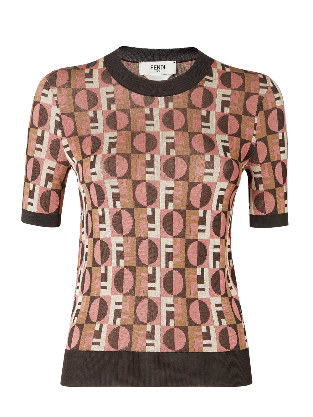 FENDI Embroidered Stretch Viscose Blend Sweater