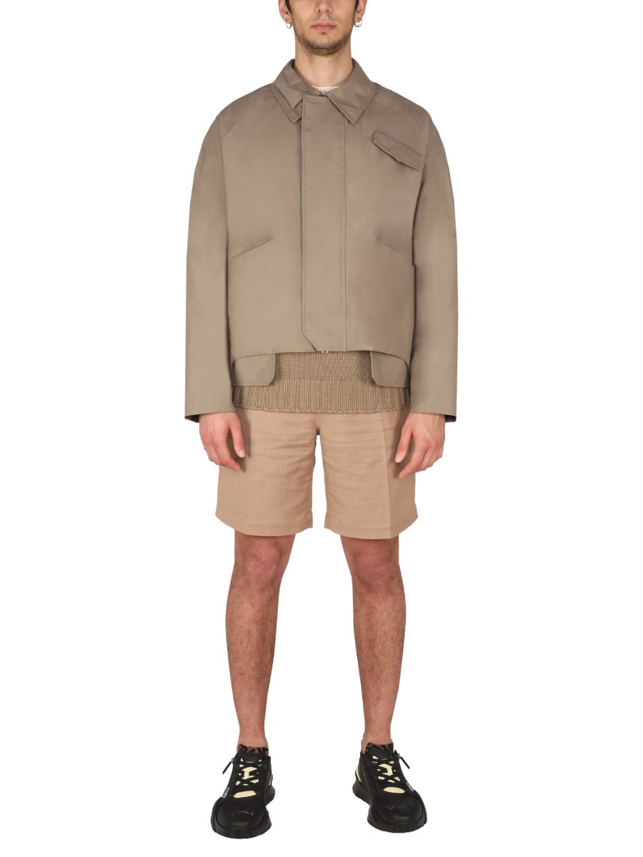 FENDI Cotton and Cashmere Sweater with Boat Neckline for Men