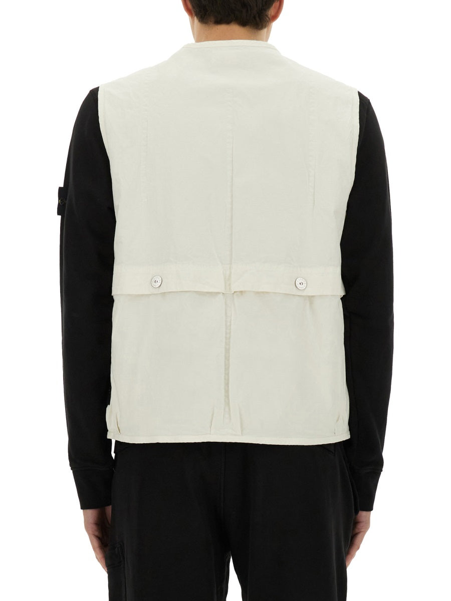 STONE ISLAND Cotton Blend Wappen Patch Mini Vest for Men