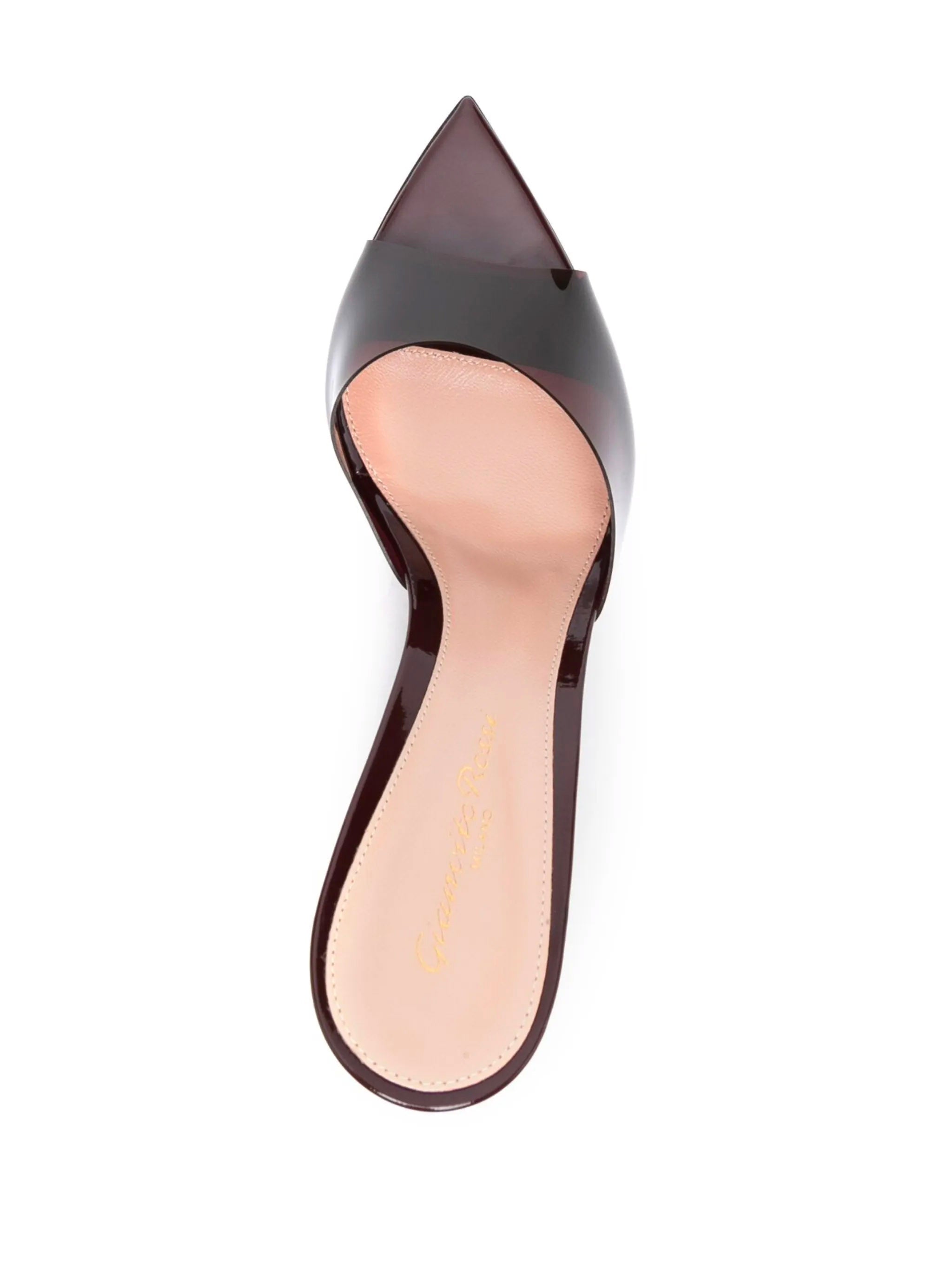 GIANVITO ROSSI Pointed Plexiglass Mini Sandals with 85mm Heel Height