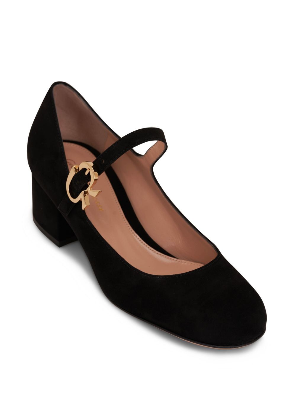 GIANVITO ROSSI Mary Ribbon Suede Pump