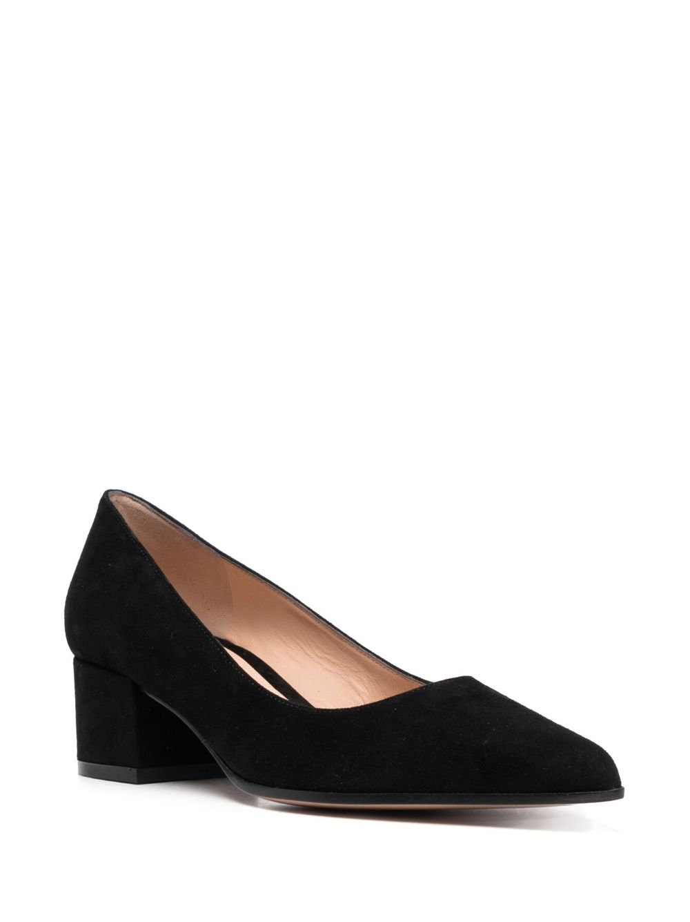 GIANVITO ROSSI Classic Suede Leather Pumps with Block Heel - 45mm