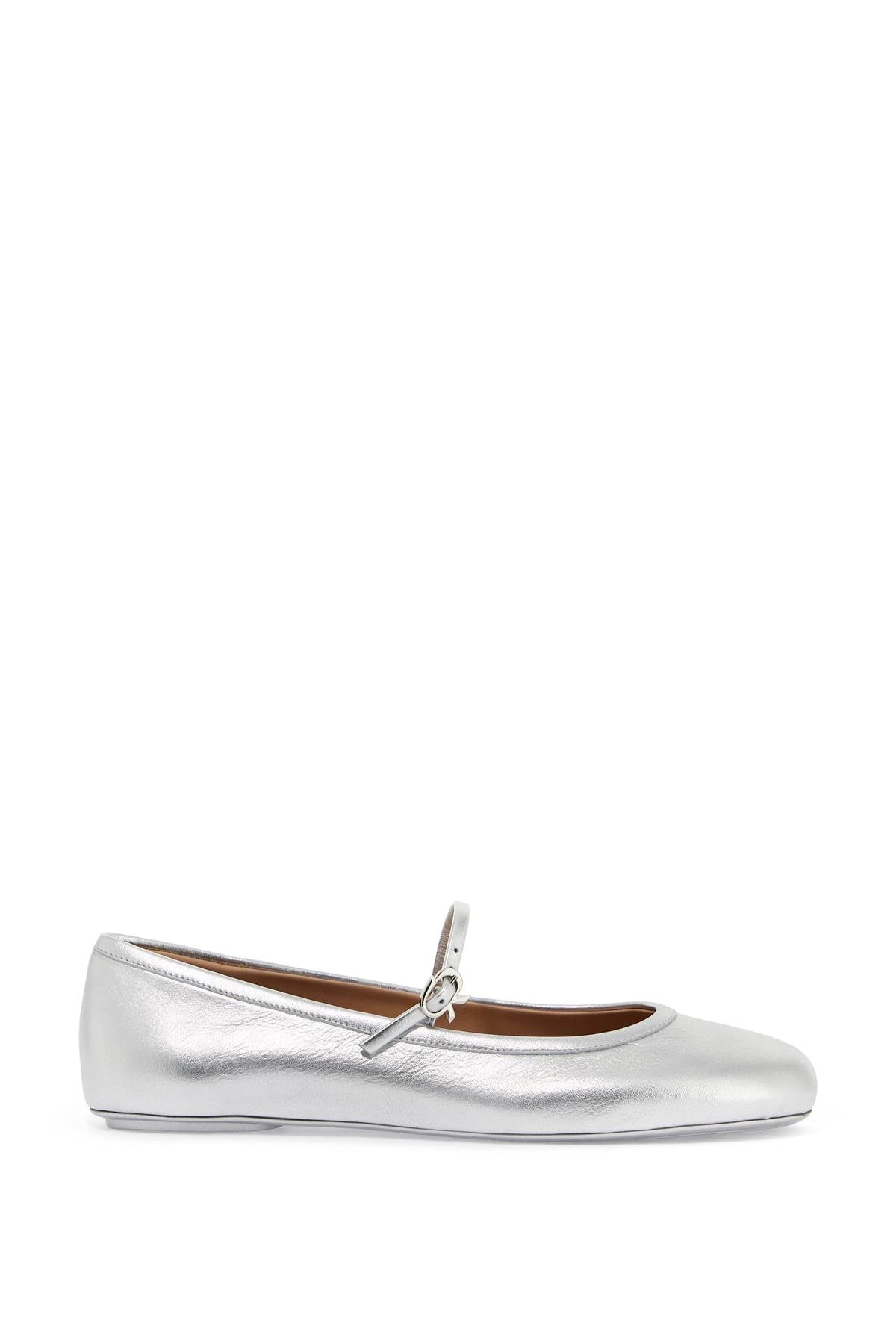 GIANVITO ROSSI Elegant Leather Ballet Flats with Adjustable Strap